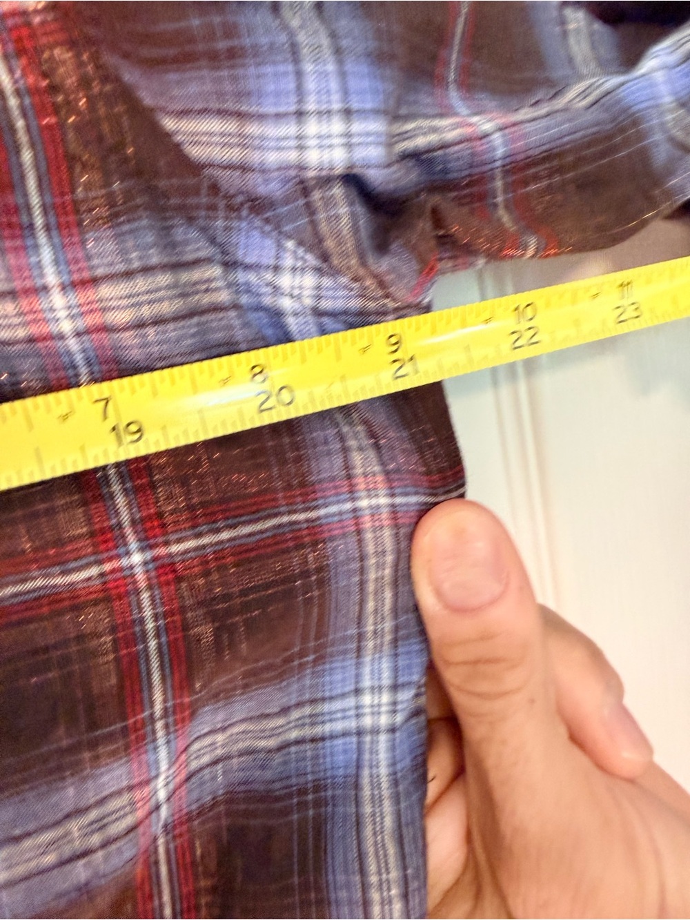 Ariat Brown and Red Plaid Western Button-Down Shirt with Stud Details - Picture 4 of 4